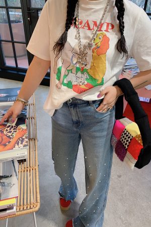 Plus Size Women's Printed Short Sleeve T-Shirt - Gold Support Design, Spring Summer 2025, Casual Base Top, Y2K Style