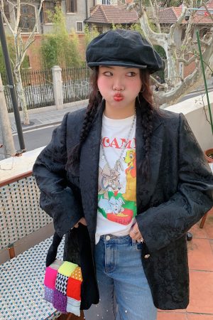 Plus Size Women's Printed Short Sleeve T-Shirt - Gold Support Design, Spring Summer 2025, Casual Base Top, Y2K Style