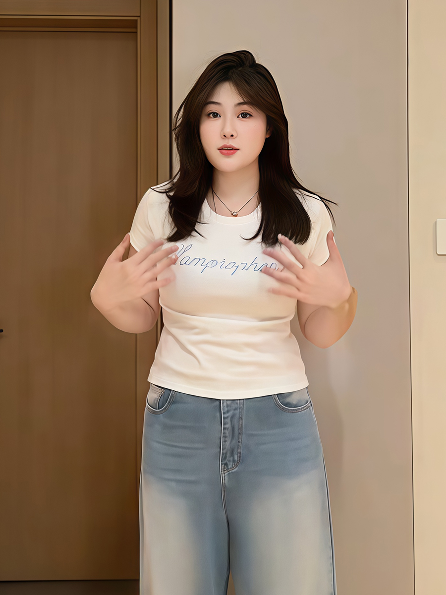 Plus-Size Women's Rhinestone Letter Cropped T-Shirt, American Style Slim Fit Short Sleeve Top for Summer Casual Wear Plus-Size Women's Rhinestone Letter Cropped T-Shirt, American Style Slim Fit Short Sleeve Top for Summer Casual Wear