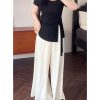 Plus Size Women's Summer High Waist Loose Wide-Leg Pants - Casual Cool Feeling Versatile Slimming Fashion Trousers
