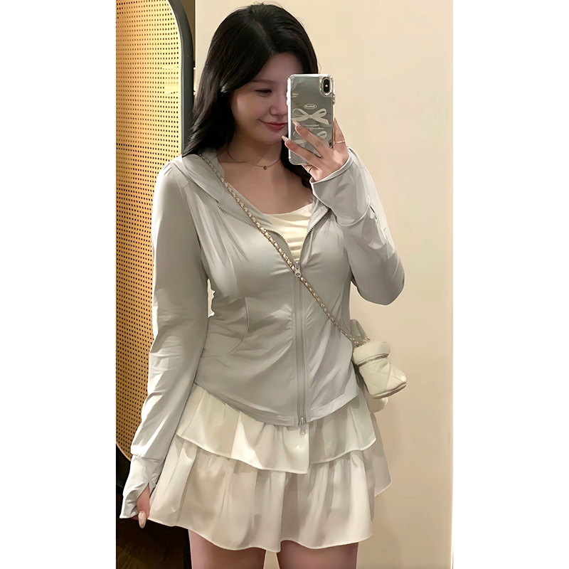 Plus Size Women's Summer Sports Cardigan - Thin Sun Protection Jacket for Cool Comfort - Slimming Outerwear for Chubby Fit Plus Size Women's Summer Sports Cardigan - Thin Sun Protection Jacket for Cool Comfort - Slimming Outerwear for Chubby Fit