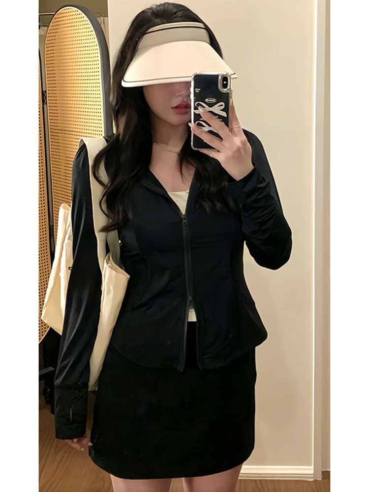 Plus Size Women's Summer Sports Cardigan - Thin Sun Protection Jacket for Cool Comfort - Slimming Outerwear for Chubby Fit Plus Size Women's Summer Sports Cardigan - Thin Sun Protection Jacket for Cool Comfort - Slimming Outerwear for Chubby Fit