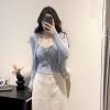 Plus Size Women's Vintage Knitted Vest Top and Slim-Fit Long Sleeve Cardigan Set for Spring and Autumn Fashion