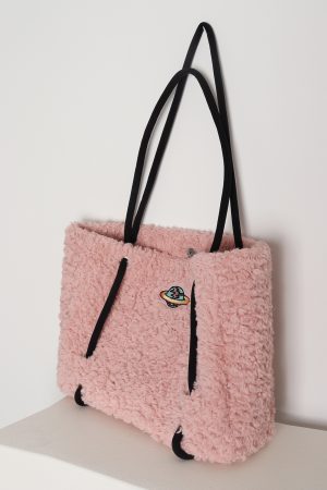 Plush Tote Bag for Women - 2023 Autumn Winter Minimalist Niche Design, Large Capacity High-End Feel Handbag