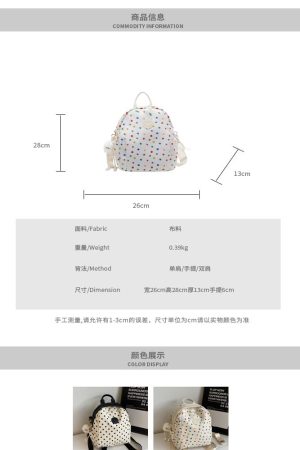 Polka Dot Backpack for Women - Fashionable Student Shoulder Crossbody Bag for Autumn & Winter 2024, Perfect for Commuting & Travel
