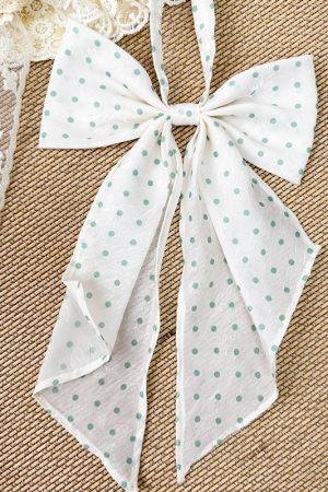 Polka Dot Bow Tie Uniform Accessory - Adjustable Pudding Bear Inspired JK Style Bowknot for Cute Fashion Looks