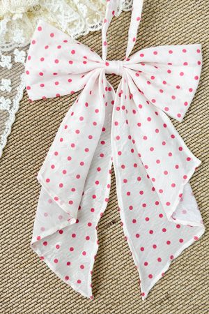 Polka Dot Bow Tie Uniform Accessory - Adjustable Pudding Bear Inspired JK Style Bowknot for Cute Fashion Looks
