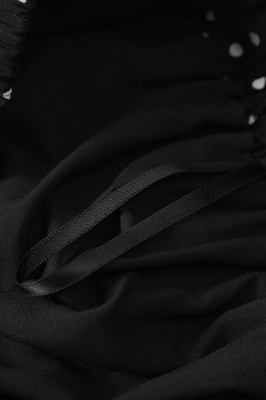 Polka Dot High-Waisted A-Line Long Skirt in Black - Flowy Summer Fashion, Y2K Style, Versatile for Any Occasion