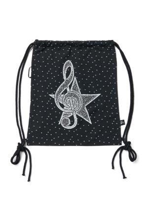 Polka Dot Print Music Note Casual Drawstring Backpack for Stylish Everyday Use