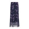 Purple Floral Mesh Long Skirt - Retro Chinese Style Low Waist Vintage Maxi Skirt for Women, Y2K Inspired Fashion