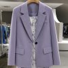 Purple French-Style Women's Blazer - Textured Suit Jacket for Spring & Autumn - Gentle Socialite Look - Age-Reducing Fashion 2025