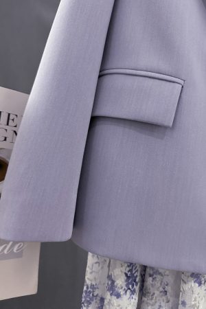 Purple French-Style Women's Blazer - Textured Suit Jacket for Spring & Autumn - Gentle Socialite Look - Age-Reducing Fashion 2025