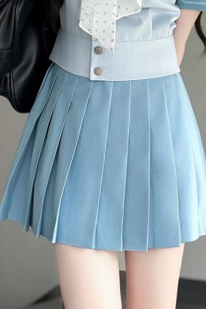 Purple Pudding Bear JK Uniform Sailor Suit Set - Short Sleeve College Style with Navy Collar for Girls