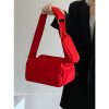 Red Casual Crossbody Pillow Bag for Women - 2024 Summer Small Square Underarm Shoulder Bag, Versatile Niche Style