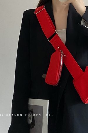 Red Casual Crossbody Pillow Bag for Women - 2024 Summer Small Square Underarm Shoulder Bag, Versatile Niche Style