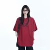 Red Ink Splash Design Short-Sleeve T-Shirt for Women - Trendy Summer Heavyweight Loose Fit, Casual Style