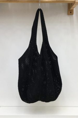 Red Large Hollow Woven Shoulder Bag - Casual Lazy Style, Handmade Korean Version 2025