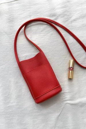 Red Mini Crossbody Handbag for Women - 2024 Korean Casual Phone Bag, Minimalist Fashion, Trendy Ins Style