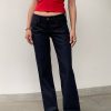 Red Non-Fading Denim Slim Leg Mid-Low Waist Straight Leg Jeans for Women - Vintage Casual Style