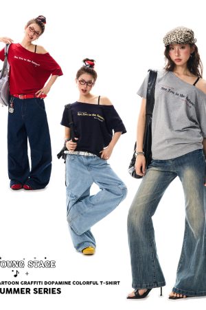 Red Off-Shoulder Short Sleeve T-Shirt for Women - Casual Spicy Girl Top, Versatile Summer 2025 Fashion, Y2K Style