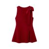 Red Sleeveless Split Back Top for Women, Summer Slim Fit Waist-Defining Blouse, Unique Sweet and Spicy Style
