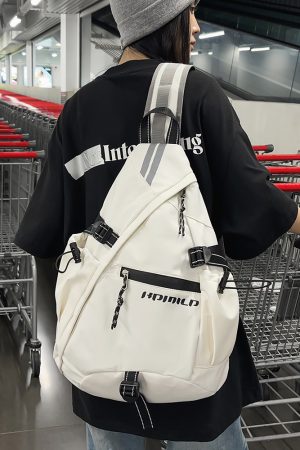 Reflective Cycling Crossbody Bag for Night Safety - 2025 Summer Travel Backpack for Outdoor Sports and Adventure