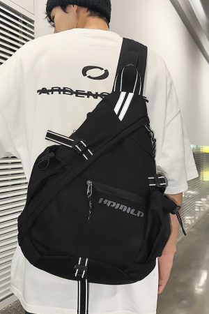 Reflective Cycling Crossbody Bag for Night Safety - 2025 Summer Travel Backpack for Outdoor Sports and Adventure