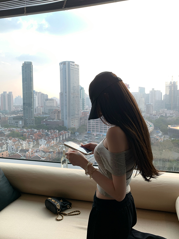 Relaxed Style Asymmetrical Shoulder Strap Short Sleeve T-Shirt for Women - Summer Slim Fit Top with Chest Pad Relaxed Style Asymmetrical Shoulder Strap Short Sleeve T-Shirt for Women - Summer Slim Fit Top with Chest Pad