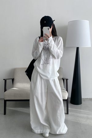 Relaxed Wide-Leg Linen Casual Pants - Comfortable Breathable Floor-Length Draping Trousers for Effortless Old Money Style