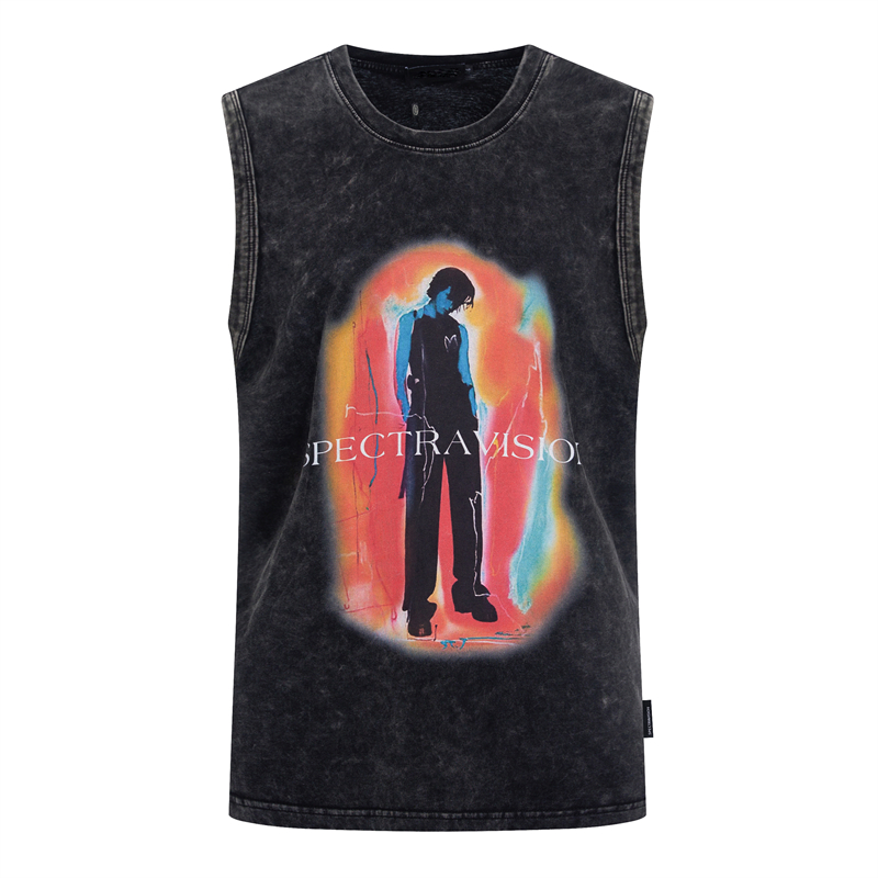 Retro American Sleeveless Vest for Summer - Trendy Street Style Shoulder Top in Wild A-Zi Design Retro American Sleeveless Vest for Summer - Trendy Street Style Shoulder Top in Wild A-Zi Design