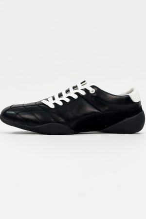 Retro American-Style Leather Derby Shoes for Men and Women, Thin-Soled Sporty Commuting Footwear, Trendy Ballet-Inspired Design