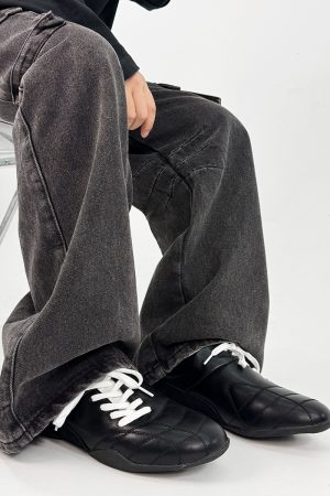 Retro American-Style Leather Derby Shoes for Men and Women, Thin-Soled Sporty Commuting Footwear, Trendy Ballet-Inspired Design