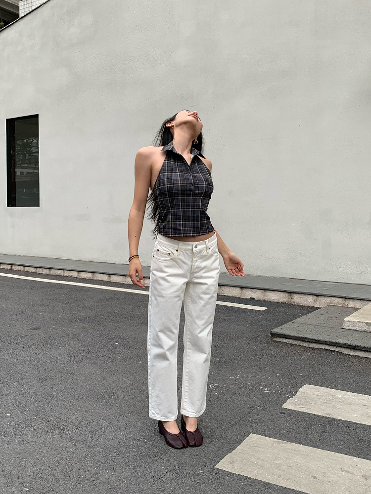 Retro Ankle-Length White Cow Print Capsule Pants - Mid-Low Waist Small Straight Fit, Hip-Enhancing Style, Soap-Scented Design Retro Ankle-Length White Cow Print Capsule Pants - Mid-Low Waist Small Straight Fit, Hip-Enhancing Style, Soap-Scented Design