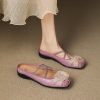 Retro Ballet Half Slippers for Women - Sweet Fashionable Slip-On Cross Strap Design for Outdoor Style
