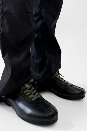 Retro Black Derby Shoes for Men - Soft-Soled Leather Flats, Casual British Style Commuting Footwear, Perfect for Everyday Wear