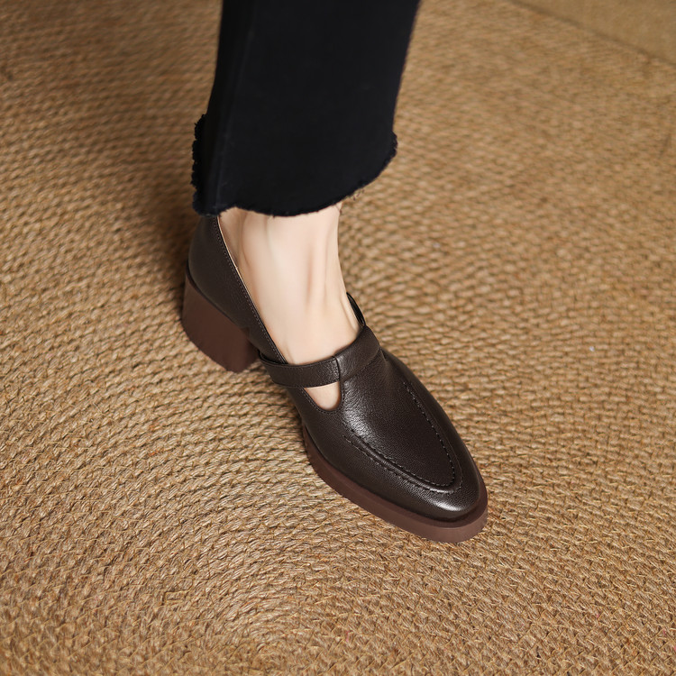 Retro British Style Thick-Soled Mary Jane Loafers for Women - Versatile Casual Leather Shoes with Italian Flair Retro British Style Thick-Soled Mary Jane Loafers for Women - Versatile Casual Leather Shoes with Italian Flair