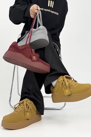 Retro Brown Board Shoes for Men and Women, Thick-Soled Height-Increasing Wheat Casual Sneakers, American-Style Sporty Footwear