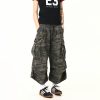 Retro Camouflage Wide-Leg Work Pants for Men & Women - Loose Straight Seven-Point Shorts, Street Style, 90s Inspired