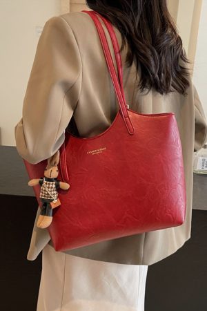 Retro Casual Shoulder Bag for Women - Large Capacity Tote, Versatile Spring 2025 Design, Perfect for Commuting and Everyday Use