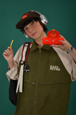 Retro Color Block Embroidered Short Sleeve Shirt - Suede Velvet Summer Loose Fit with Double Stripe - Trendy 90s Style