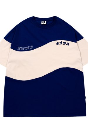 Retro Color-Blocked Japanese T-Shirt for Men - Short Sleeve Casual Minimalist Summer Trend