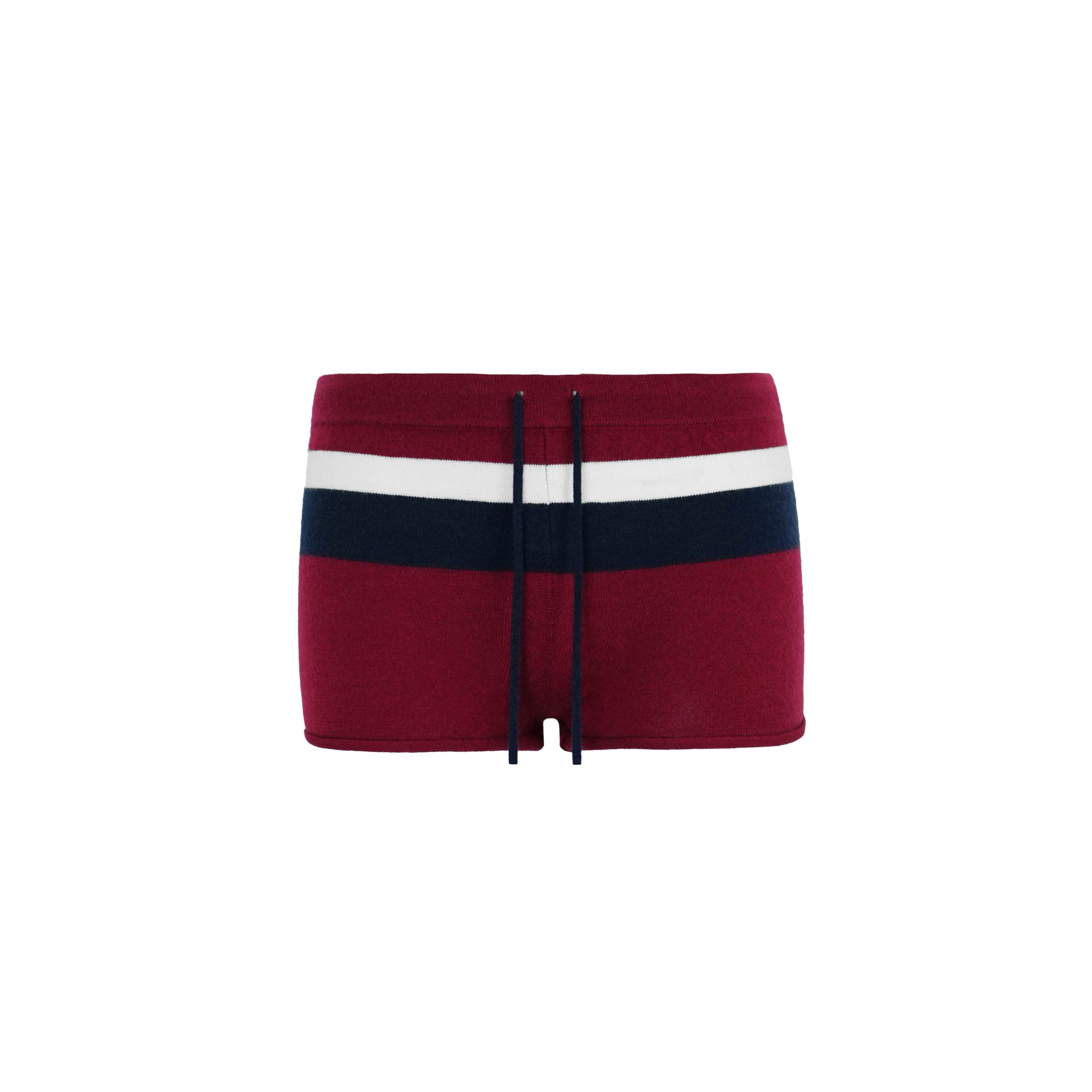 Retro Color-Blocked Wide Stripe Knitted Shorts - Y2K-Inspired Summer Fashion Retro Color-Blocked Wide Stripe Knitted Shorts - Y2K-Inspired Summer Fashion