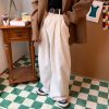 Retro Corduroy Casual Pants for Couples - Japanese Streetwear Loose Wide-Leg Design - Hong Kong Style Fashion