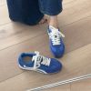 Retro Cowhide Color-Blocking Lace-Up Casual Sports Shoes for Women - Versatile Flat White Sneakers in Trendy Style