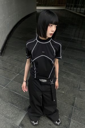 Retro Deconstructed Short-Sleeve Women's Summer T-Shirt - American Style Casual Slim Fit Top for Y2K Outdoor Fashion