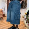 Retro Denim Work Capris with Cat Whiskers, Big Pockets, Embroidery, Wide-Leg Loose Fit Pants for Casual Y2K Style