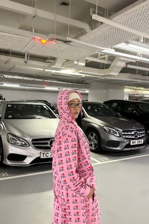 Retro Heart Print Soft Pink Hoodie and Sweatpants Set - Cozy 90s Inspired Fleece Loungewear