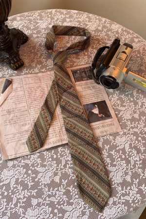 Retro Hong Kong Style Floral Long Tie 90s Wide Bow Tie Shirt Accessory for Versatile Fashion Looks