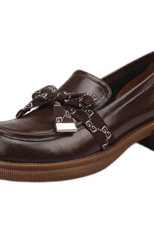 Retro Italian-Style Leather Loafers for Women - 3.5 cm Thick Sole, Soft-Soled, Non-Fatiguing Height-Boosting Shoes