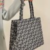 Retro Jacquard Tote Bag for Women - Large Capacity Canvas Shoulder Bag for Commuting - Trendy 2022 Niche Style